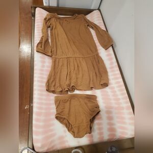 Silkberry 4 Years Casual Long Sleeve Dress with Bloomer - Brown